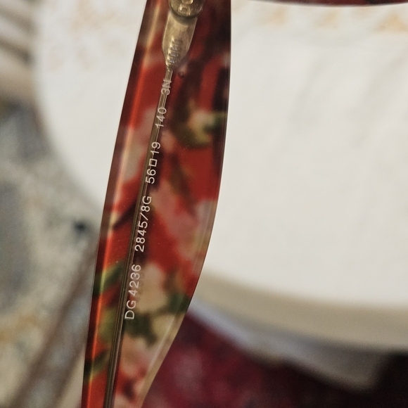 Dolce & Gabbana Red Floral Sunglasses - Picture 4 of 6